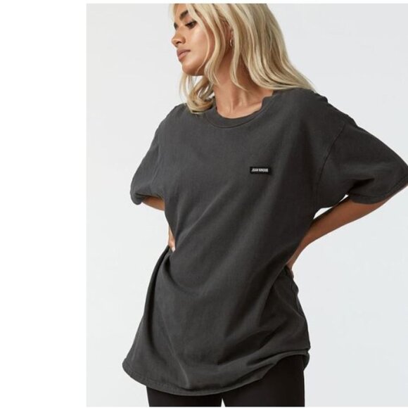 Joah Brown Oversized Crew Tee in Washed Black OS - Picture 1 of 8